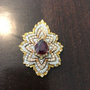 Gold, diamond, ruby pendant